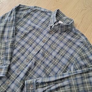 Brooks Brothers Shirt Men's XL Green Plaid Cotton Flannel Long‎ Sleeve Dark 346